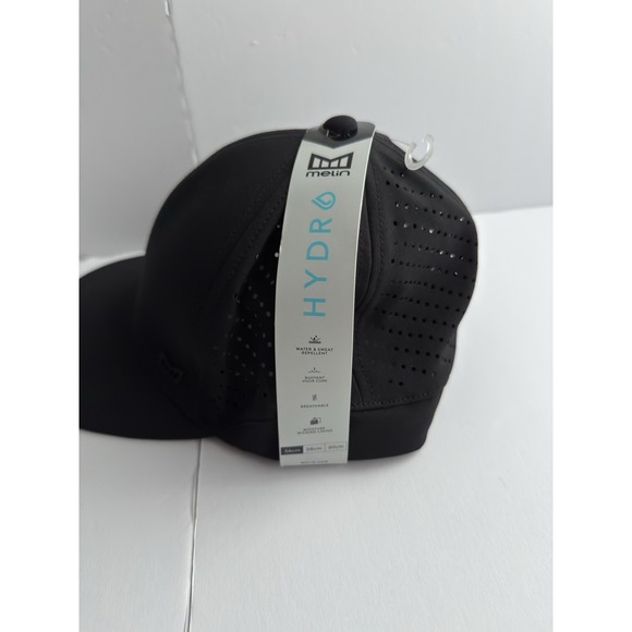 Melin Hydro MFLX Hat Golf Performance Water Repellent Black Cap Size S (56cm) - Picture 5 of 8